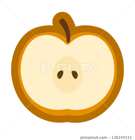 Cute pear cross section illustration 136243531