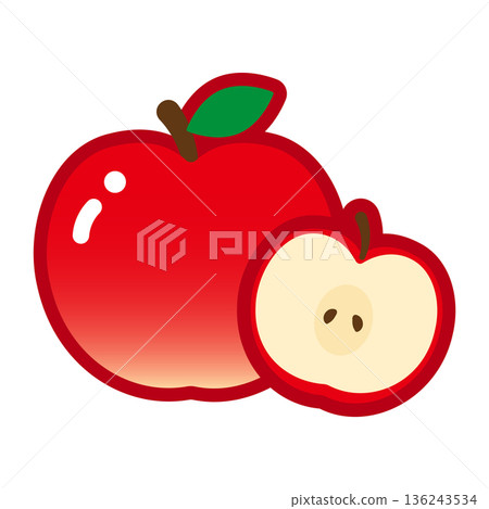 Cute plump apple illustration Cute plump apple illustration 136243534