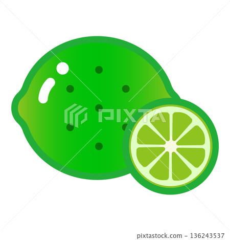 Cute plump lime illustration Cute plump lime illustration 136243537