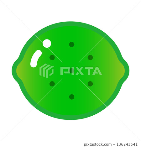 A single illustration of a shiny and cute lime 136243541