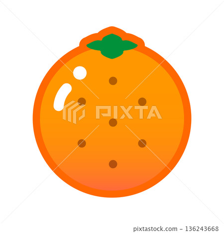 A single illustration of a cute, shiny orange 136243668