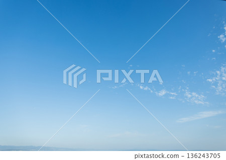 Beautiful clear gradient blue sky with clouds. Clear sky with color 136243705