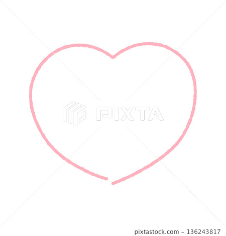 Hand-drawn pink heart line illustration material - Pop and cute decoration parts for love, Valentine's Day Hand-drawn pink heart line illustration material - Pop and cute decoration parts for love, Valentine's Day 136243817