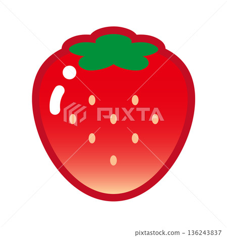 一張閃亮可愛草莓的插圖 136243837