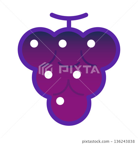 A single illustration of a cute and shiny grape 136243838