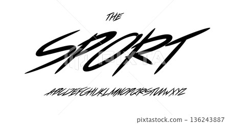 Groovy graffiti alphabet, playful hand drawn letters, joyful funky font for youthful brand logo, urban headline, sport typography, street art typographic design, adventure typeface. Vector typeset Groovy graffiti alphabet, playful hand drawn letters, joyful funky font for youthful brand logo, urban headline, sport typography, street art typographic design, adventure typeface. Vector typeset 136243887