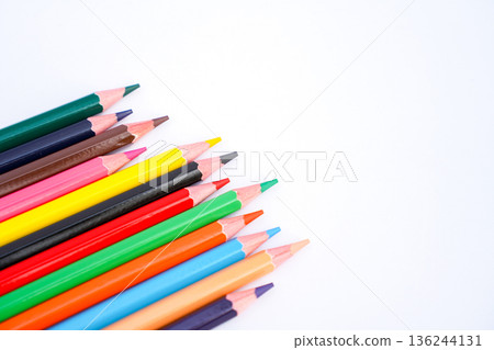 color pencils on white background color pencils on white background 136244131