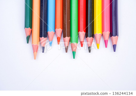 colored pencils on white background colored pencils on white background 136244134