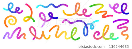 Line gradient color abstract set. Color wave line gradient shape bright rainbow flow design modern background. Abstract doodle pattern wavy ribbon swirl fun geometric dynamic. Vector Line gradient color abstract set. Color wave line gradient shape bright rainbow flow design modern background. Abstract doodle pattern wavy ribbon swirl fun geometric dynamic. Vector 136244683