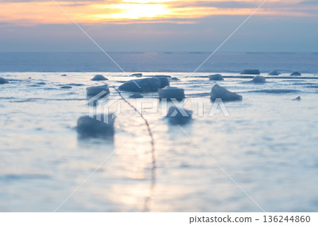 Frozen coastal landscape 136244860