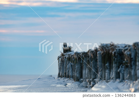 Frozen coastal landscape 136244863