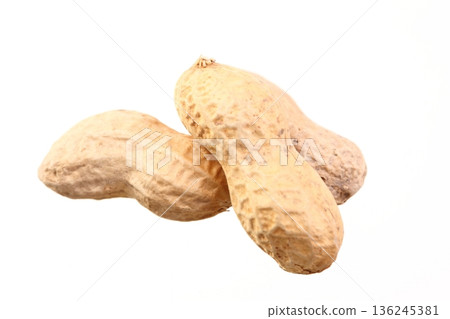 Peanuts isolated on white background 136245381