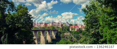 panorama wallpaper travel Europe beautiful living rural view colorful buildings in green trees natural frame summer day time wide angle concept photo panorama wallpaper travel Europe beautiful living rural view colorful buildings in green trees natural frame summer day time wide angle concept photo 136246187