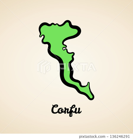 Corfu - Outline Map Corfu - Outline Map 136246291