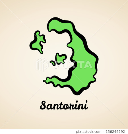 Santorini - Outline Map Santorini - Outline Map 136246292