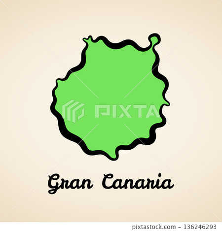 Gran Canaria - Outline Map Gran Canaria - Outline Map 136246293