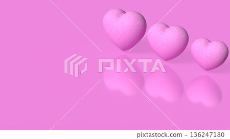 Pink Heart Love Emotion Concept Minimal Background 3d render. Pink Heart Love Emotion Concept Minimal Background 3d render. 136247180