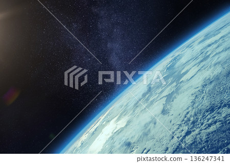 Planet Earth and the Milky Way galaxy. Planet Earth and the Milky Way galaxy. 136247341