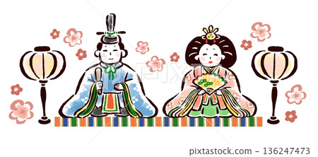 手繪皇帝和皇后的插圖 手繪皇帝和皇后的插圖 136247473