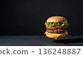 Floating Gourmet Burger with Copy Space 136248887