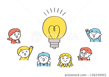 鼓舞人心的兒童插畫 鼓舞人心的兒童插畫 136249401