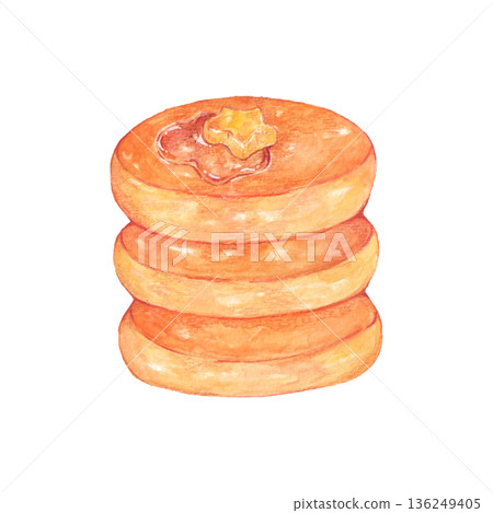 水彩畫的可愛小蛋糕 136249405