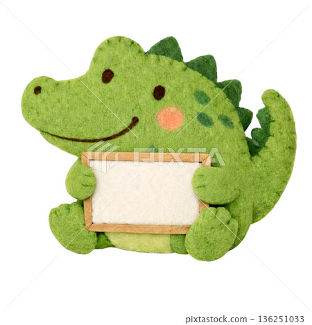 鱷魚手持毛氈留言板的插圖 136251033