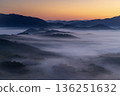 A quiet time and the earth shrouded in morning mist 136251632