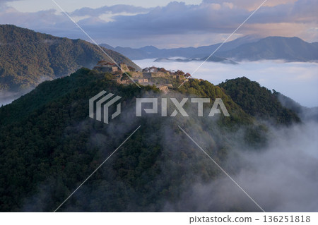View of Takeda Castle (aerial view) View of Takeda Castle (aerial view) 136251818