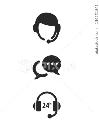 Customer Support Icons Set for Help Chat stock illustration. Customer Support Icons Set for Help Chat stock illustration. 136251841