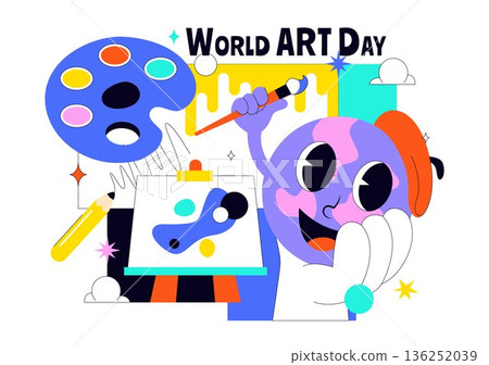 World Art Day Creative Celebration Vector Illustration Featuring Artistic Elements With Modern Flat Cartoon Design Background World Art Day Creative Celebration Vector Illustration Featuring Artistic Elements With Modern Flat Cartoon Design Background 136252039