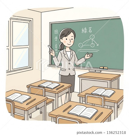 學校老師插畫 136252318
