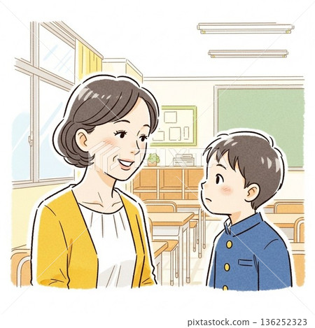 學校老師插畫 136252323