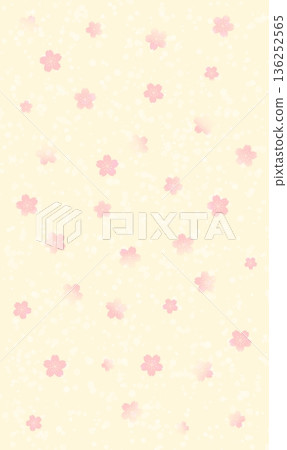 Cream-colored background with cherry blossoms falling, seamless (vertical) Cream-colored background with cherry blossoms falling, seamless (vertical) 136252565