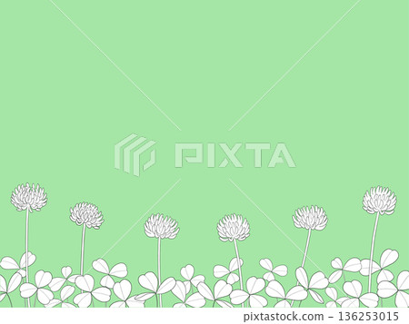 白三葉草線條畫 136253015