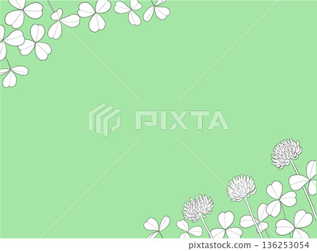 白色三葉草線條畫框 白色三葉草線條畫框 136253054