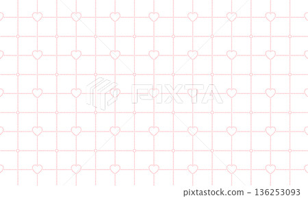 Pink heart and diamond square dot grid Pink heart and diamond square dot grid 136253093