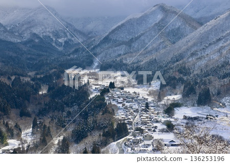 Winter view from Godaido Hall at Yamadera Temple (Yamagata City, Yamagata Prefecture) Winter view from Godaido Hall at Yamadera Temple (Yamagata City, Yamagata Prefecture) 136253196