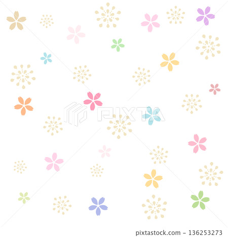 Colorful cherry blossom background illustration Colorful cherry blossom background illustration 136253273