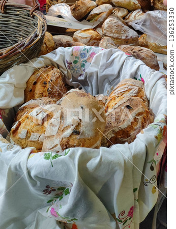 Freshly baked artisan bread 136253350