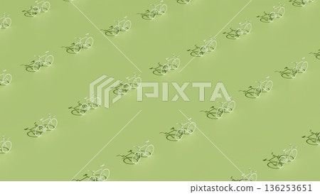 3D illustration of stylized bikes under hard top-left lighting 3D illustration of stylized bikes under hard top-left lighting 136253651
