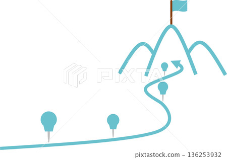 Illustration of a roadmap to achieving your goals Illustration of a roadmap to achieving your goals 136253932