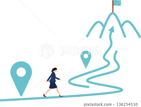 Illustration of a roadmap to achieving your goals Illustration of a roadmap to achieving your goals 136254510