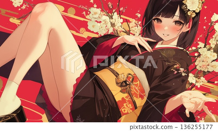 一個穿著和服的女人 136255177