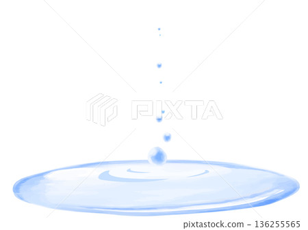 Watercolor illustration of water drops and puddles Watercolor illustration of water drops and puddles 136255565