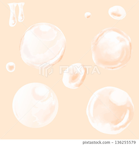 Watercolor water drops and soap bubbles icon set Watercolor water drops and soap bubbles icon set 136255579