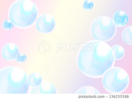 Watercolor soap bubble wallpaper illustration 136255586