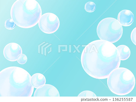 Watercolor soap bubble wallpaper illustration 136255587