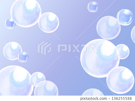 Watercolor soap bubble wallpaper illustration 136255588