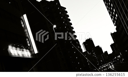 monochrome cityscape monochrome cityscape 136255615